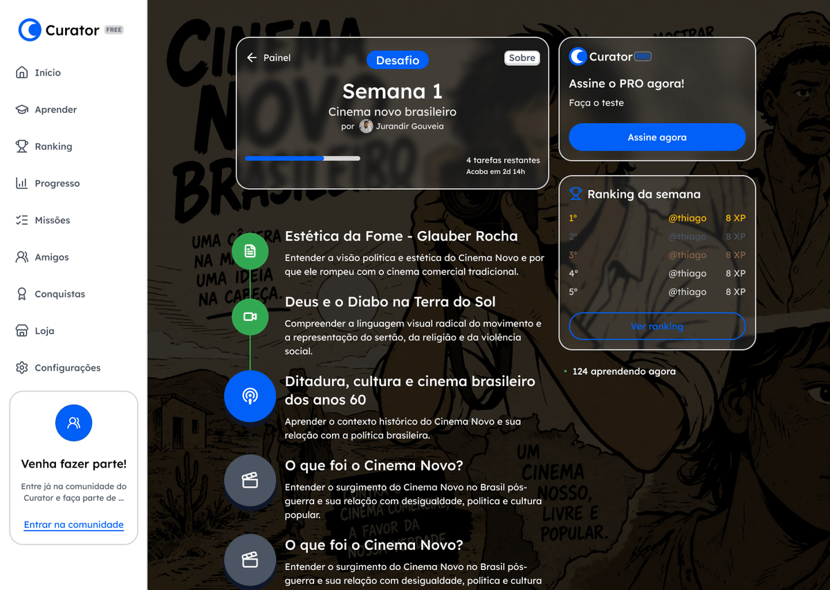 Screenshot 1 do projeto Curator