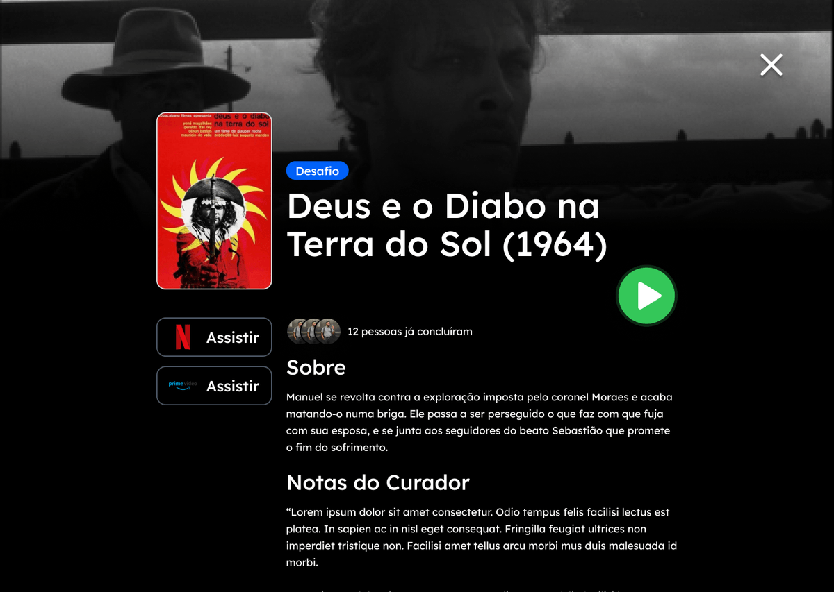 Screenshot 2 do projeto Curator